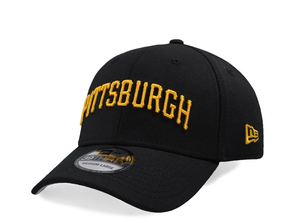 New Era Pittsburgh Pirates Black Script Edition 39Thirty Stretch Fit Gorra