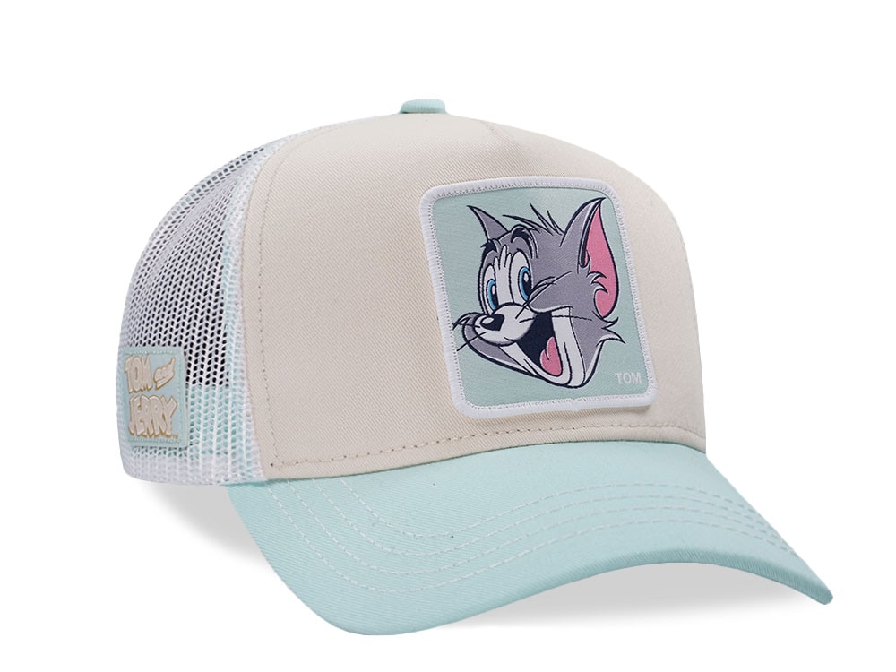 Capslab Tom and Jerry Beige Trucker Snapback Gorra