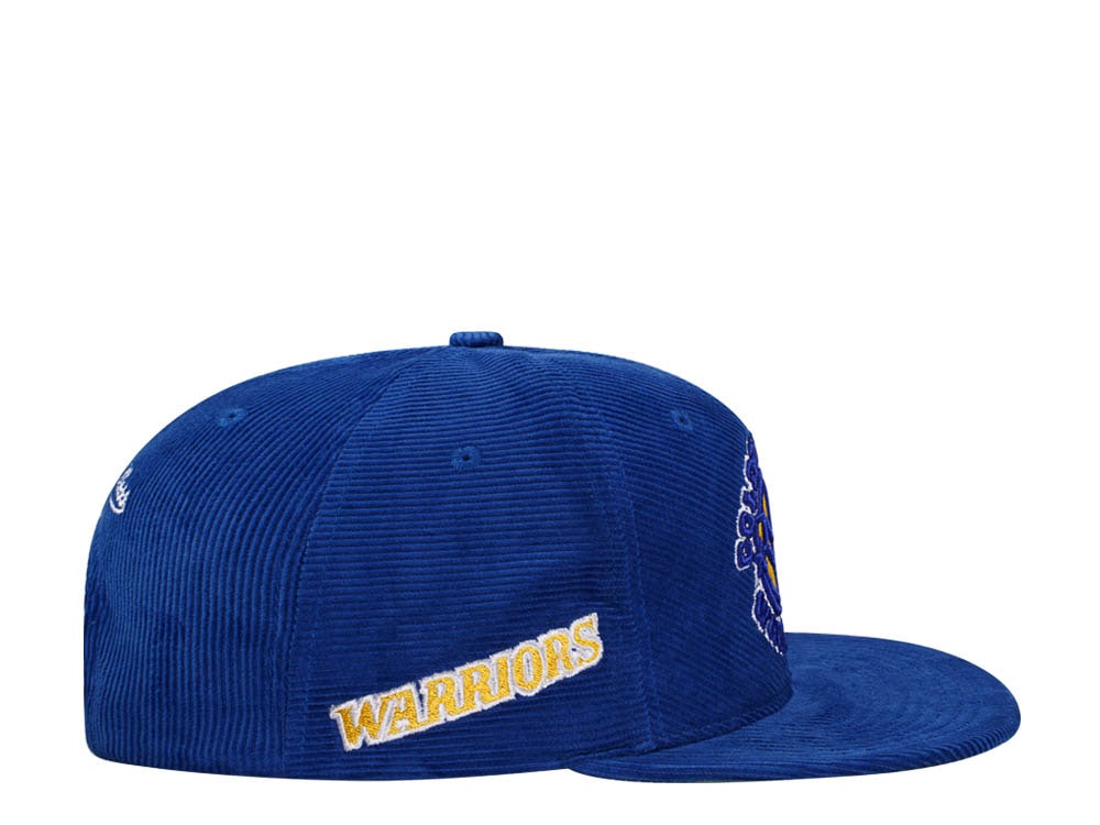 Mitchell & Ness Golden State Warriors Blue Cord Hardwood Classic Snapback Gorra
