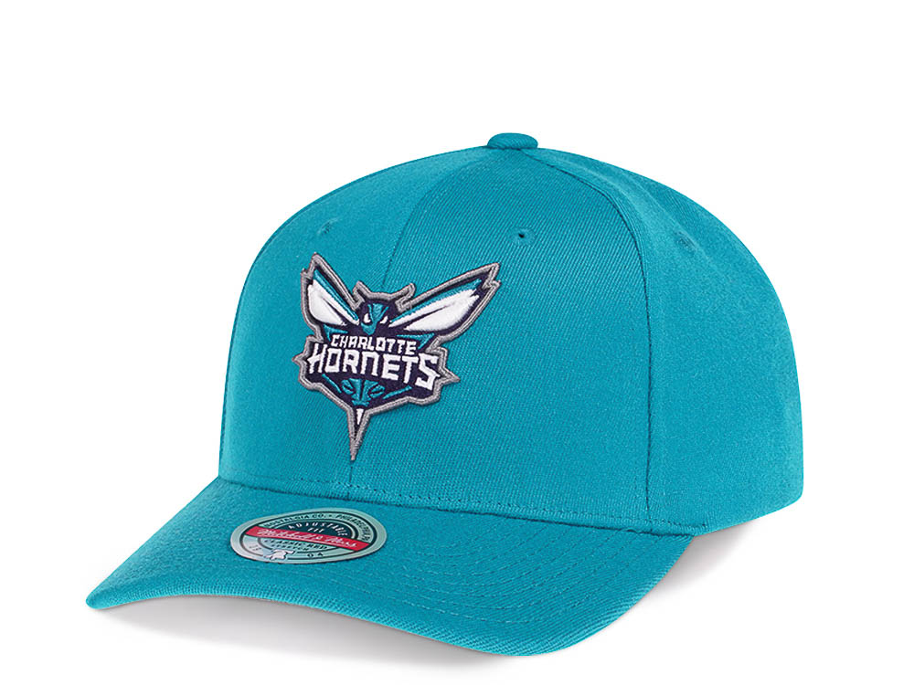 Mitchell & Ness Charlotte Hornets Team Ground Red Line Teal Solid Flex Snapback Gorra