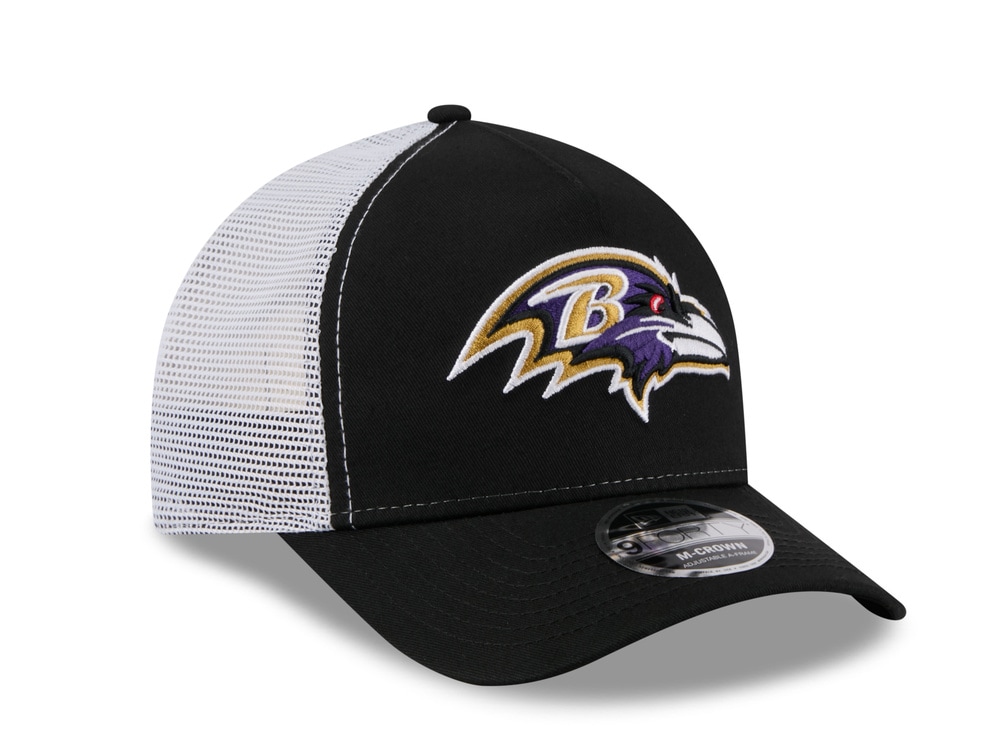 New Era Baltimore Ravens Official Team Color Edition 9Forty M Crown A Frame Trucker Snapback Gorra