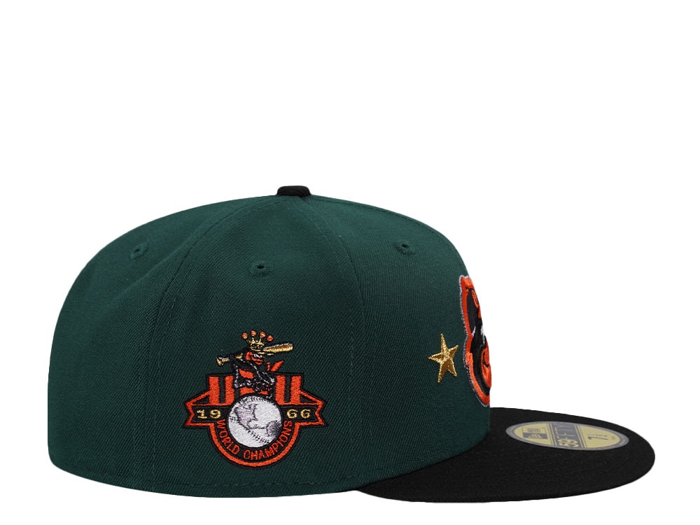 New Era Baltimore Orioles World Series Champions 1966 Dark Green Two Tone Edition 59Fifty Fitted Gorra