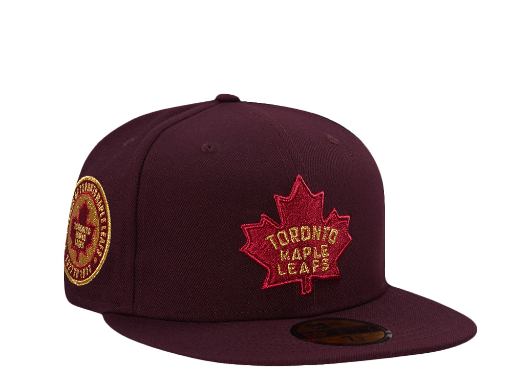 New Era Toronto Maple Leafs 50th Anniversary Maroon Throwback Edition 59Fifty Fitted Gorra