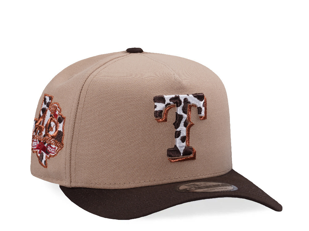 New Era Texas Rangers 40th Anniversary Camel Two Tone Edition 9Fifty A Frame Snapback Gorra