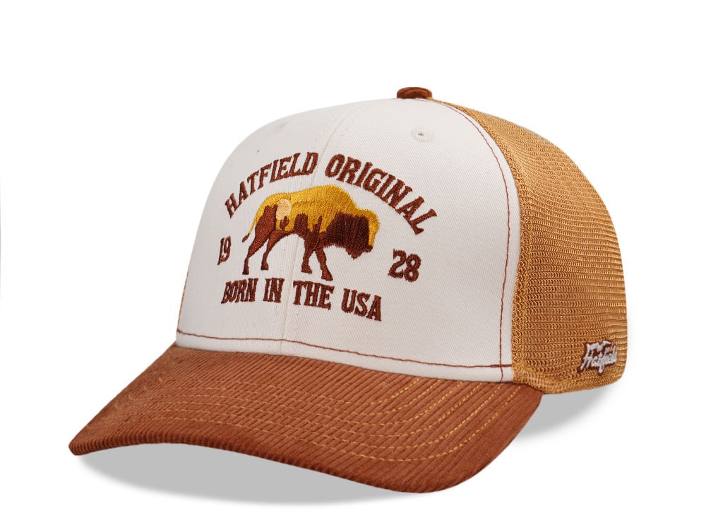 Hatfield Original Bison Ivory Brown Trucker Snapback Gorra