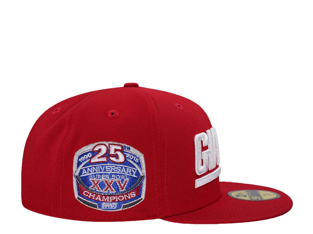 New Era New York Giants 25th Anniversary Red Prime Edition 59Fifty Fitted Gorra