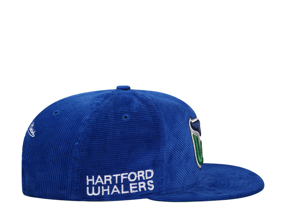 Mitchell & Ness Hartford Whalers Blue Cord Vintage Snapback Gorra