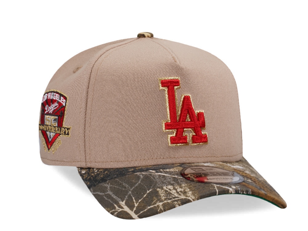 New Era Los Angeles Dodgers 50th Anniversary Camel Realtree Edition 9Forty A Frame Snapback Gorra