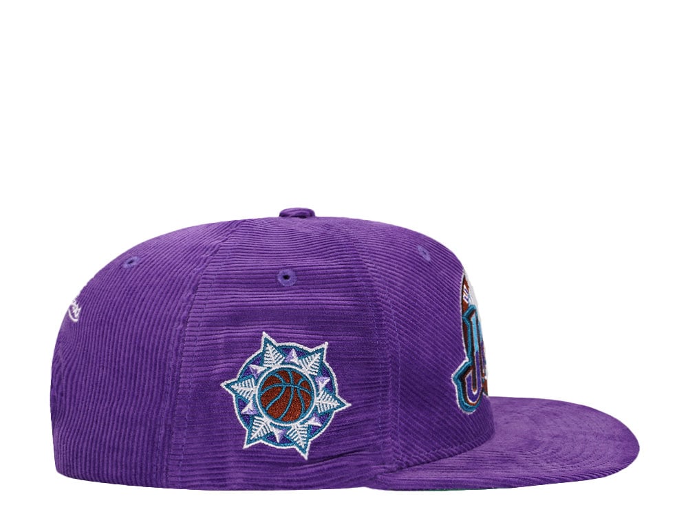 Mitchell & Ness Utah Jazz Purple Cord Hardwood Classic Snapback Gorra