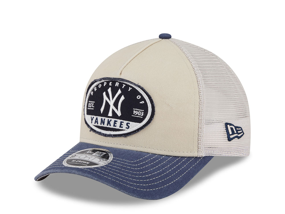 New Era New York Yankees Frayed Patch Stone Two Tone Edition 9Forty M Crown A Frame Trucker Snapback Gorra