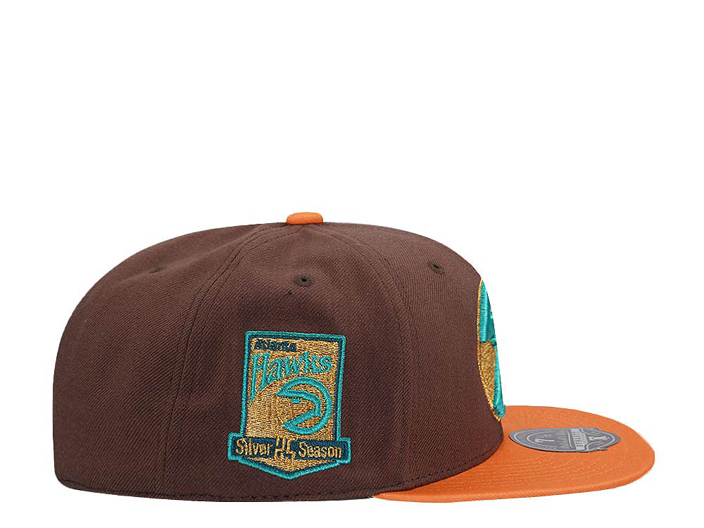 Mitchell & Ness Atlanta Hawks 25th Anniversary Copper Top Hardwood Classic Dynasty Fitted Gorra