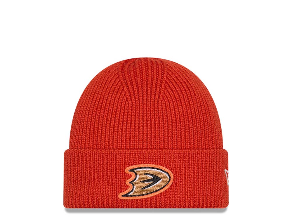 New Era Anaheim Ducks Skull Knit Orange Gorro