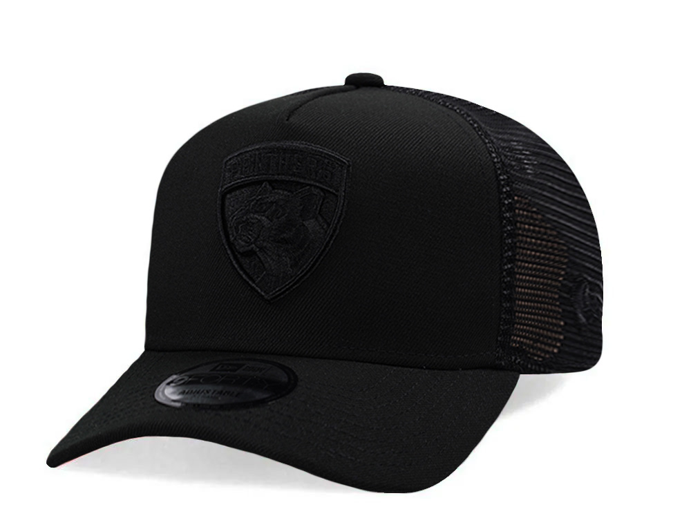 New Era Florida Panthers Black Prime Edition 9Forty A Frame Trucker Snapback Gorra