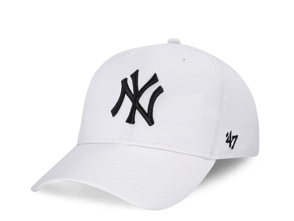 47Brand New York Yankees White Raised Basic MVP Snapback Gorra