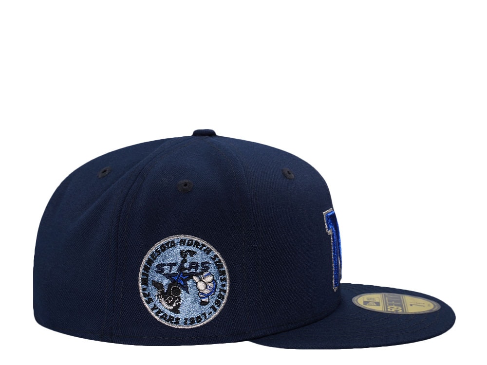 New Era Minnesota North Stars 25th Anniversary Ocean Blue Prime Edition 59Fifty Fitted Gorra