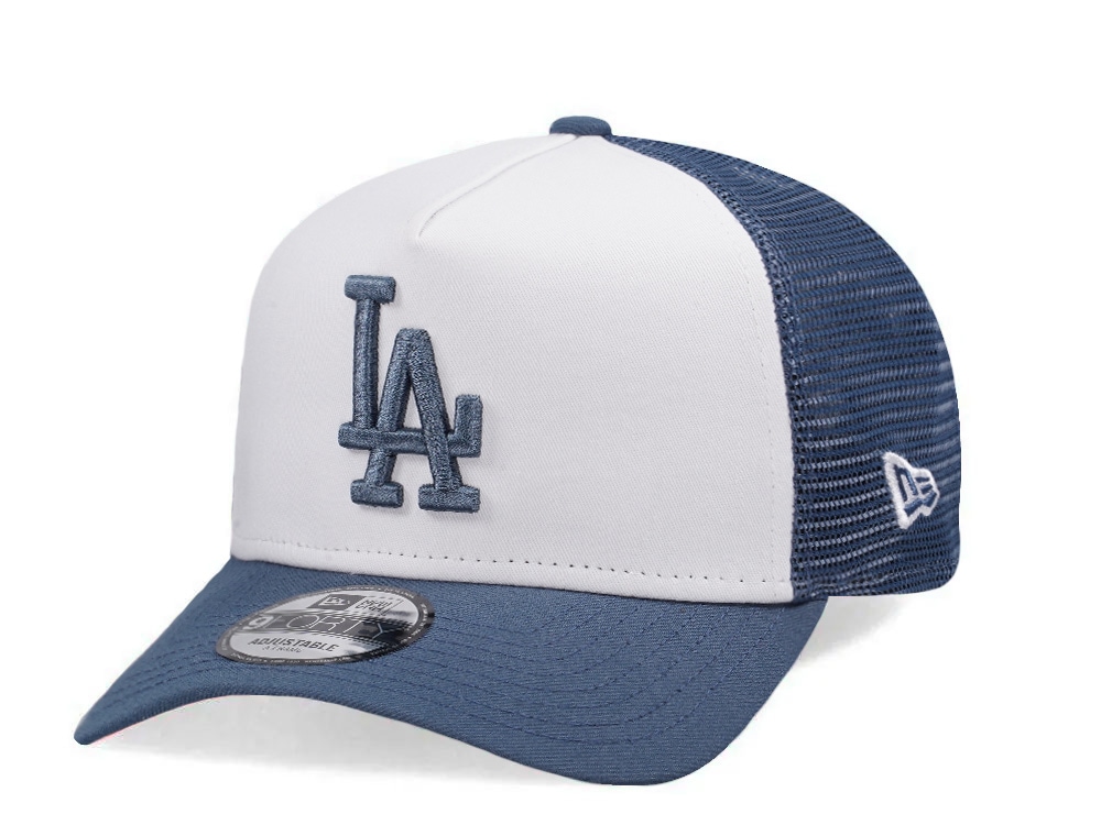 New Era Los Angeles Dodgers Indigo White Two Tone Edition 9Forty A Frame Trucker Snapback Gorra