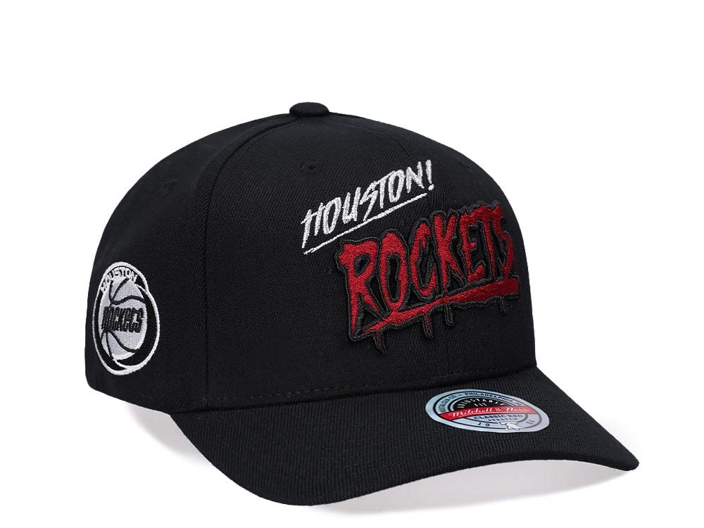 Mitchell & Ness Houston Rockets Hardwood Classic Slap Sticker Red Line Flex Snapback Gorra