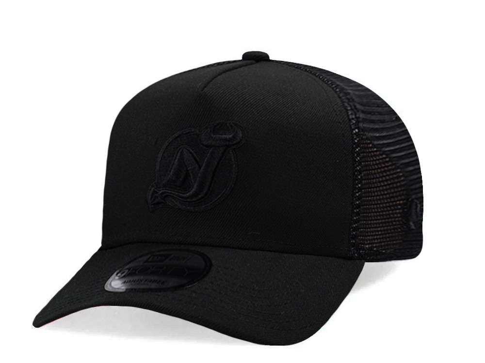 New Era New Jersey Devils Black Prime Edition 9Forty A Frame Trucker Snapback Gorra