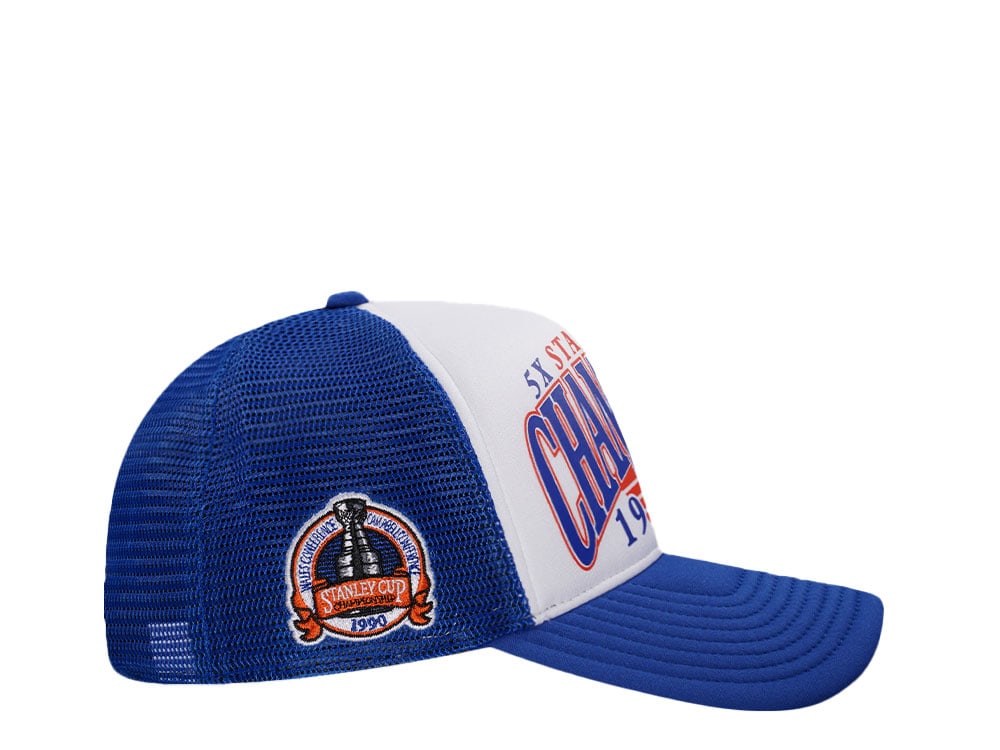 47Brand Edmonton Oilers Vintage 1990 Stanley Cup Blue Foam Champ Offside Trucker Snapback Gorra