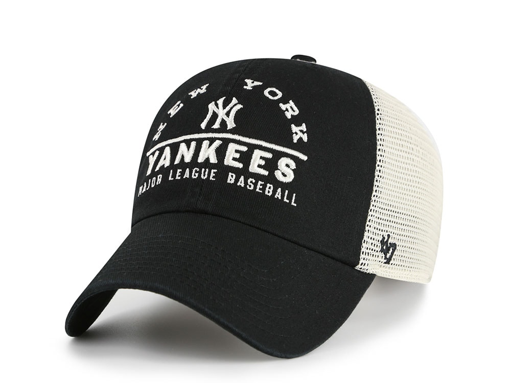 47 Brand New York Yankees Black Clean Up Trucker Snapback Gorra