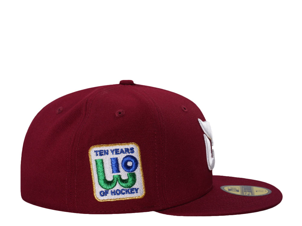 New Era Hartford Whalers 10th Anniversary Smooth Red Throwback Edition 59Fifty Fitted Gorra