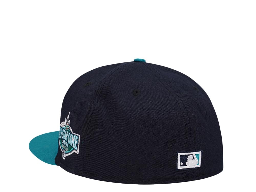 New Era Seattle Mariners All Star Game 2001 Navy Teal Two Tone Classic Edition 59Fifty Fitted Gorra