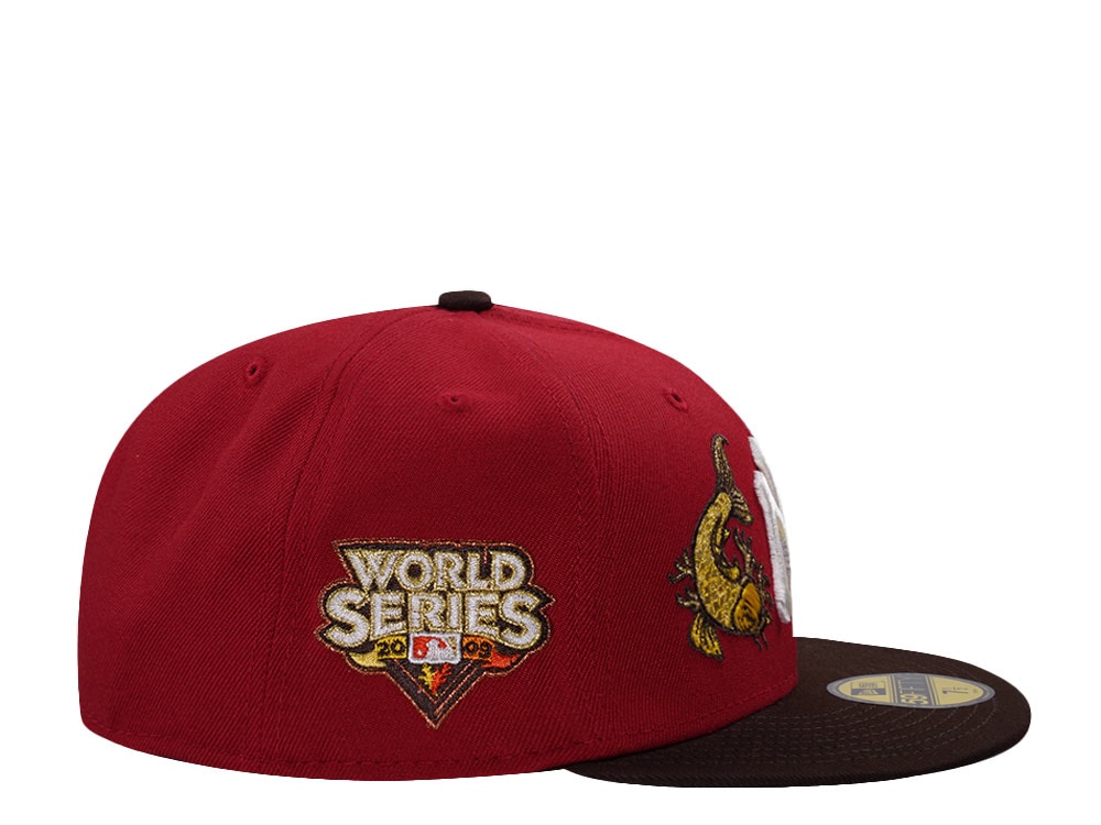 New Era New York Yankees World Series 2009 Pinot Red Two Tone Edition 59Fifty Fitted Gorra