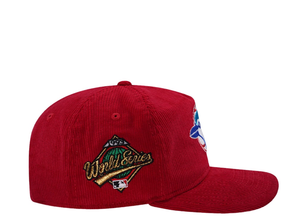 New Era Toronto Blue Jays World Series 1993 Scarlet Corduroy Edition 19Twenty Snapback Gorra