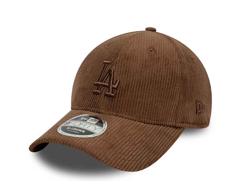 New Era Los Angeles Dodgers Brown Corduroy 9Forty M Crown Strapback Gorra