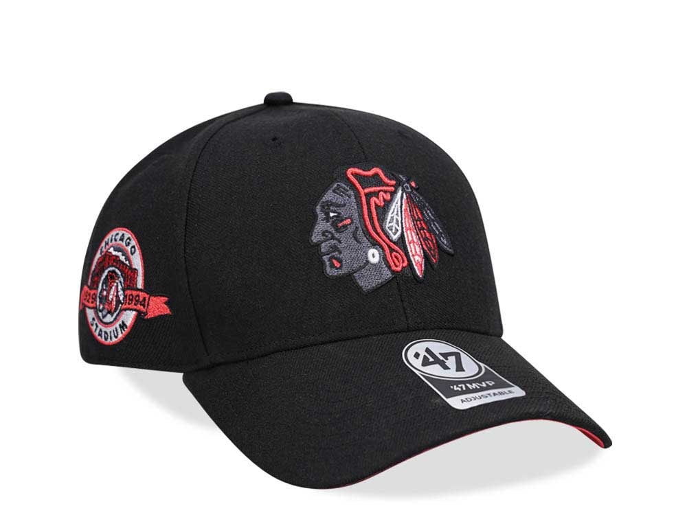 47Brand Chicago Blackhawks Vintage Black Sure Shot MVP Snapback Gorra
