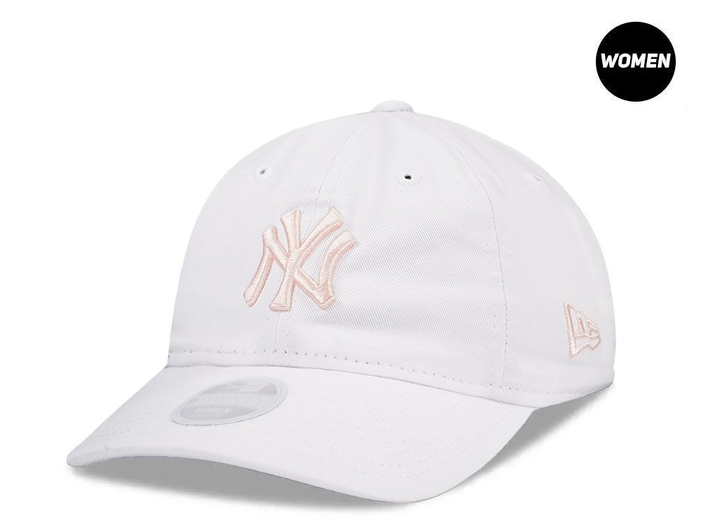 New Era New York Yankees White Apricot Womens 9Twenty Strapback Gorra