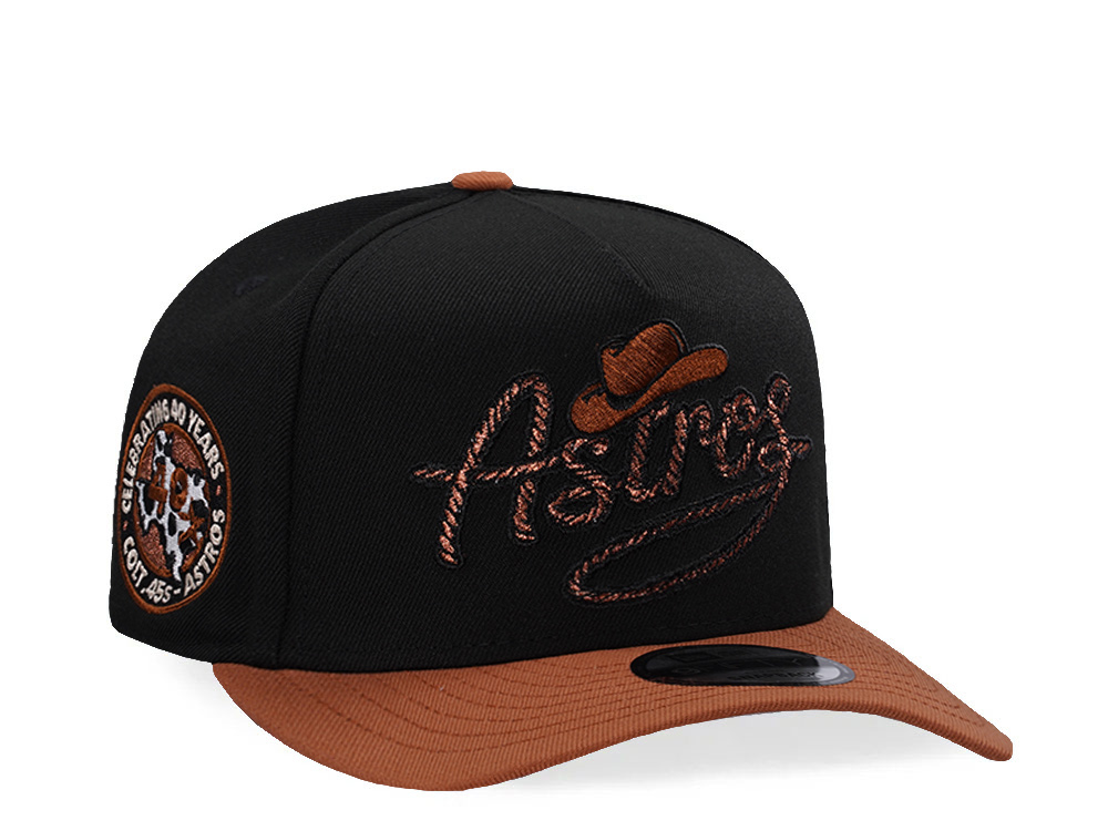 New Era Houston Astros 40th Anniversary Lasso Black Two Tone Edition 9Fifty A Frame Snapback Gorra