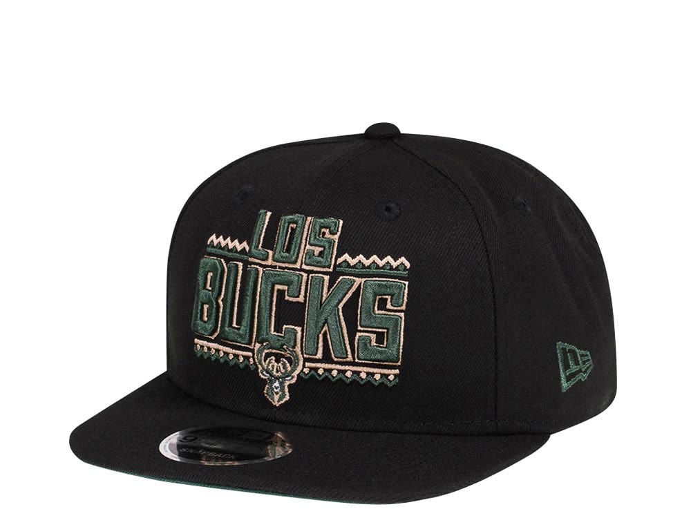 New Era Milwaukee Bucks Original Fit Black 9Fifty Snapback Gorra