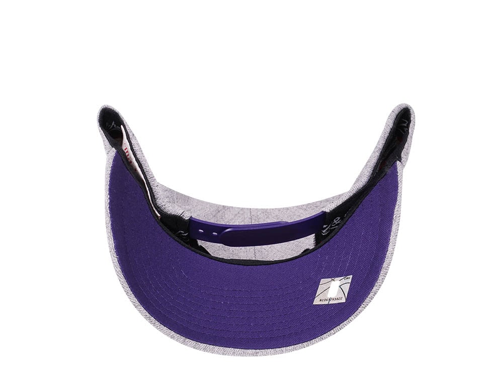 Mitchell & Ness Los Angeles Lakers Heather Gray Red Line Solid Flex Snapback Gorra