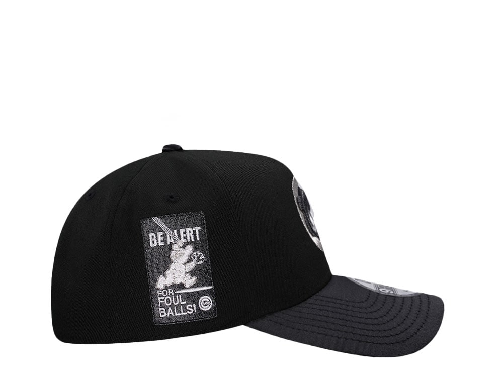 New Era Chicago Cubs Black Satin 9Forty A Frame Snapback Gorra