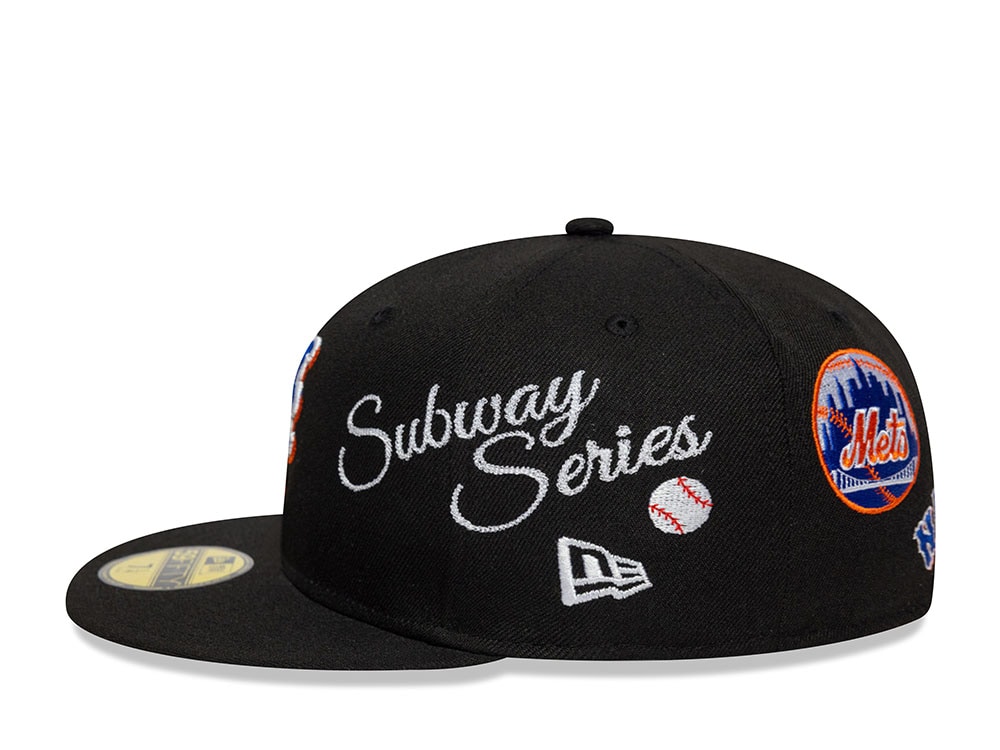 New Era New York Mets Subway Series Multi Patch Black Prime Edition 59Fifty Fitted Gorra