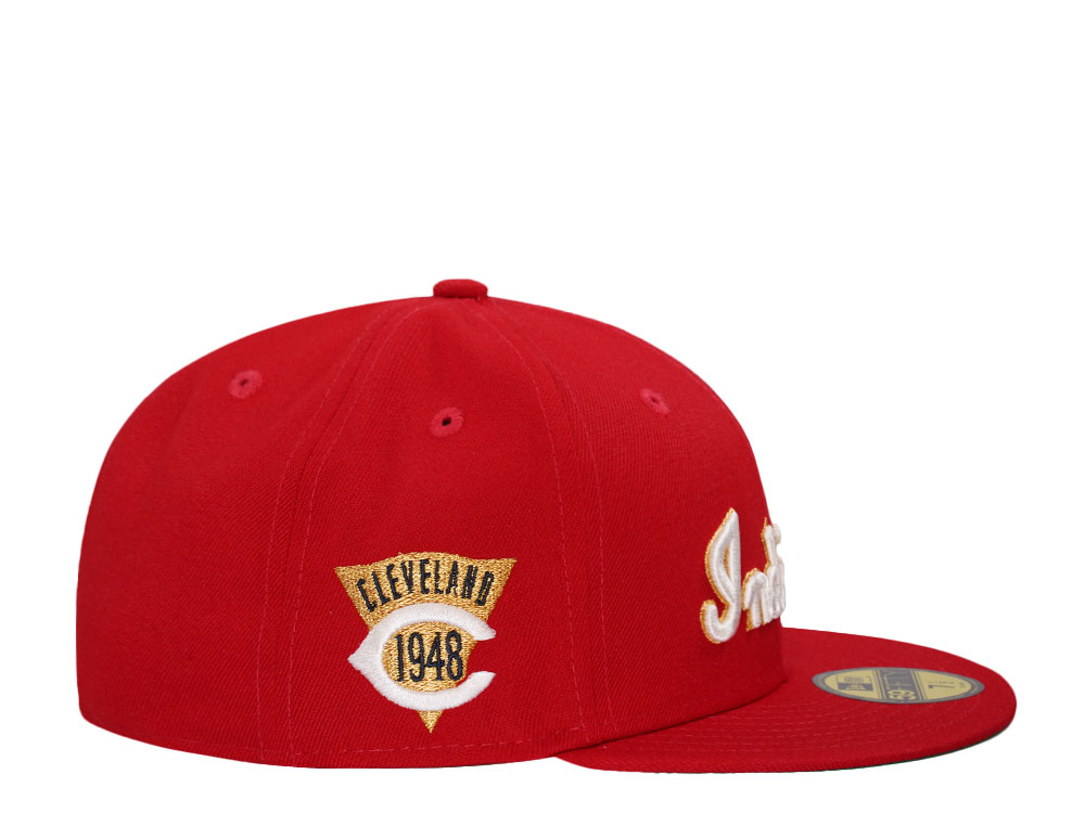 New Era Cleveland Indians 1948 Scarlet Red Throwback Edition 59Fifty Fitted Gorra