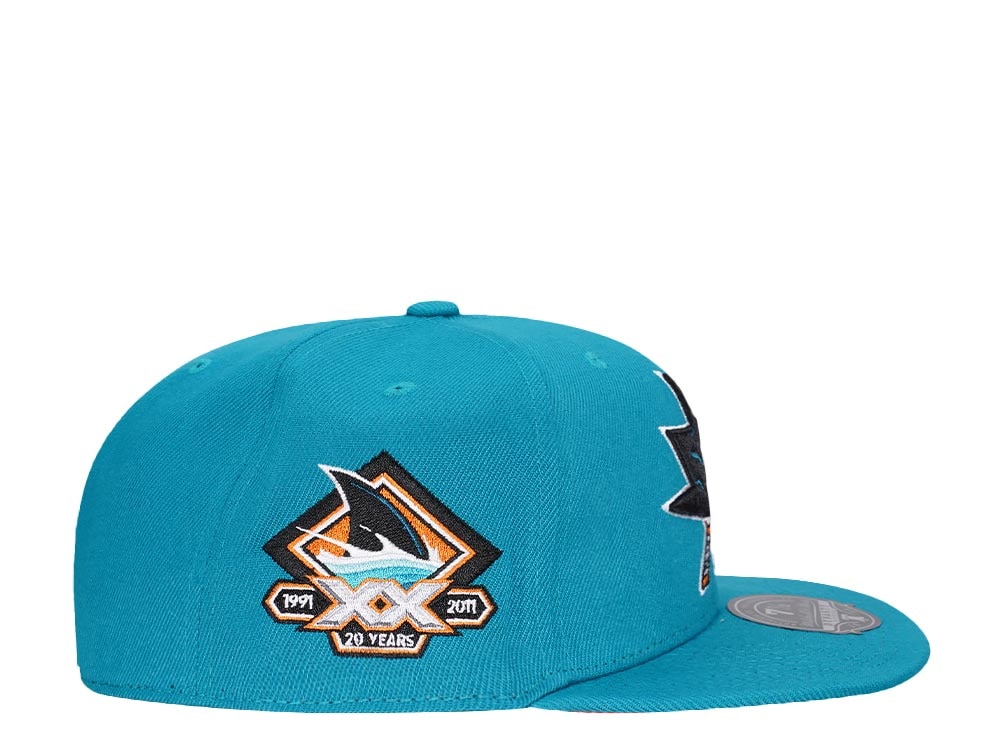 Mitchell & Ness San Jose Sharks 20 Years Edition Dynasty Fitted Gorra