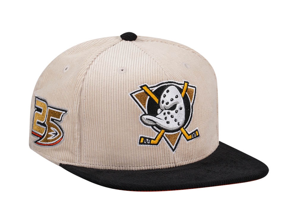 Mitchell & Ness Anaheim Ducks 25th Anniversary Two Tone Cord Edition Dynasty Fitted Gorra