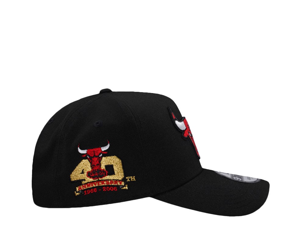 New Era Chicago Bulls 40th Anniversary Black Prime Edition 9Forty A Frame Snapback Gorra
