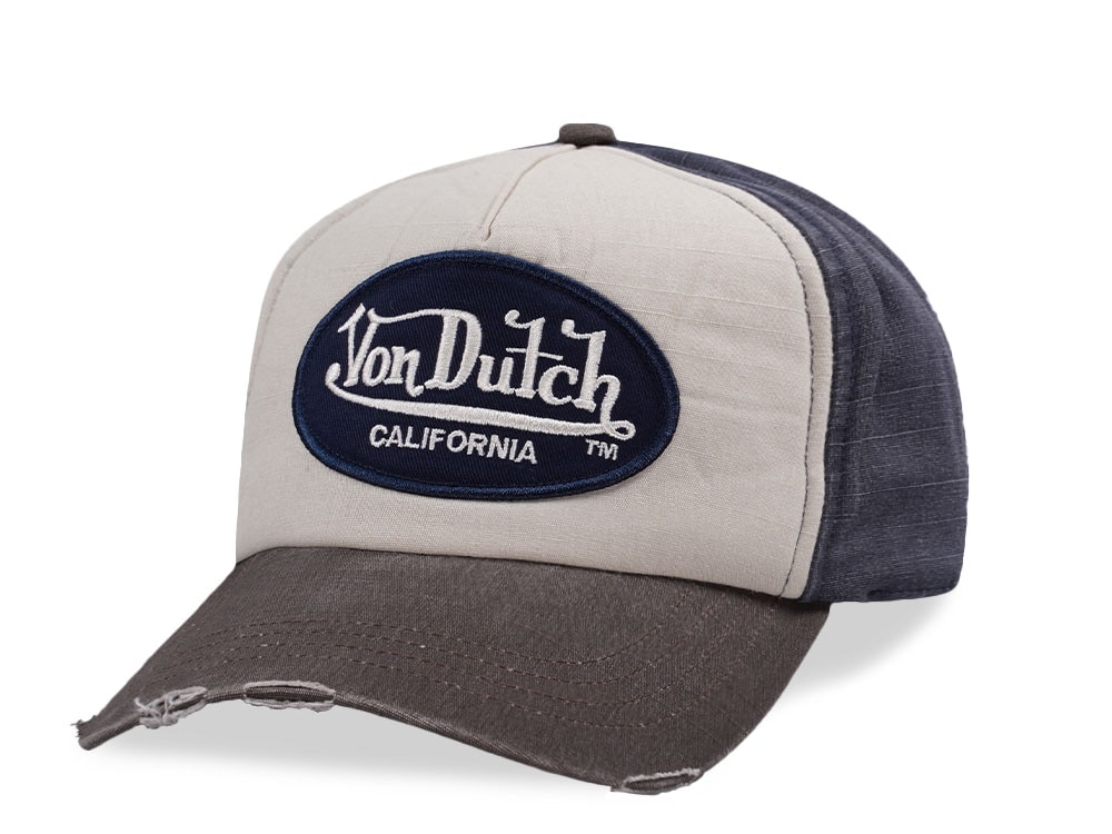 Von Dutch Oval Patch Distressed Vintage Strapback Gorra