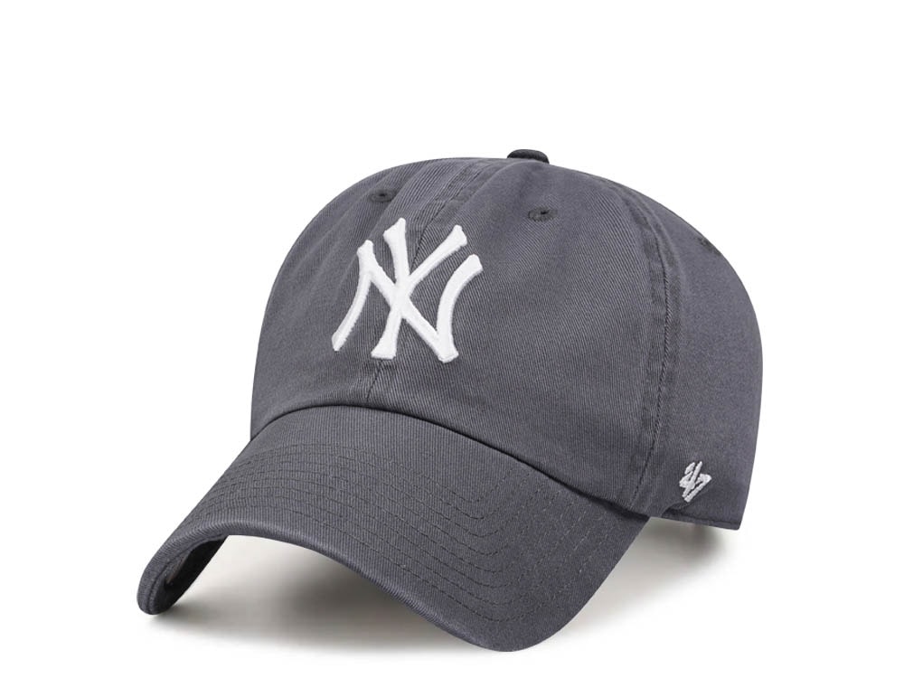 47Brand New York Yankees Charcoal Clean Up Strapback Gorra