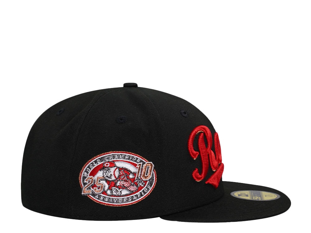 New Era Cincinnati Reds World Champion 25th Anniversary Black Prime Edition 59Fifty Fitted Gorra