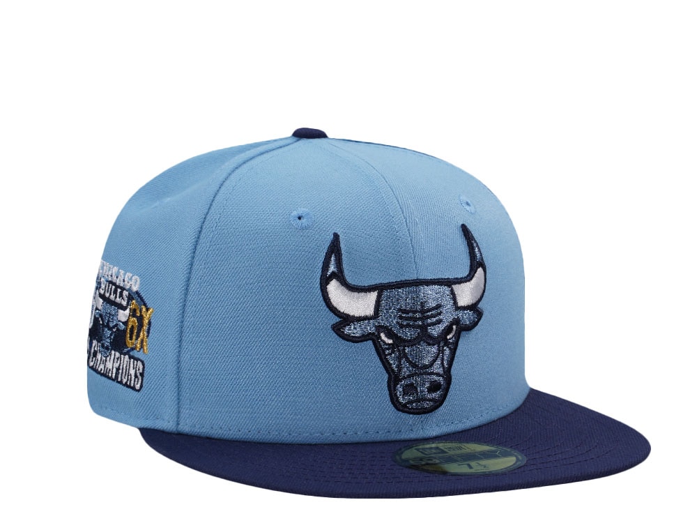 New Era Chicago Bulls 6x NBA Champion Sky Blue Two Tone Edition 59Fifty Fitted Gorra