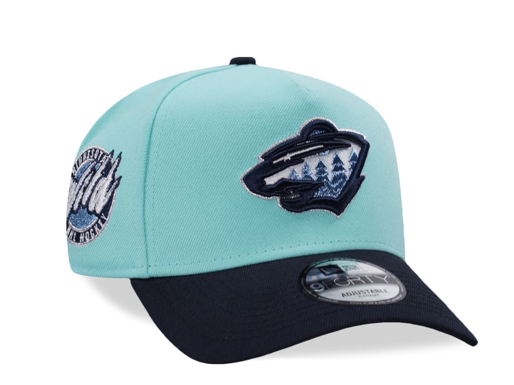 New Era Minnesota Wild NHL Hockey Tint Blue Two Tone Edition 9Forty A Frame Snapback Gorra