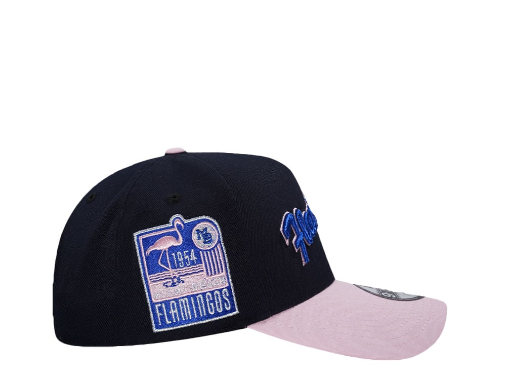 New Era Miami Beach Flamingos 1954 Navy Pink Two Tone 9Forty A Frame Snapback Gorra