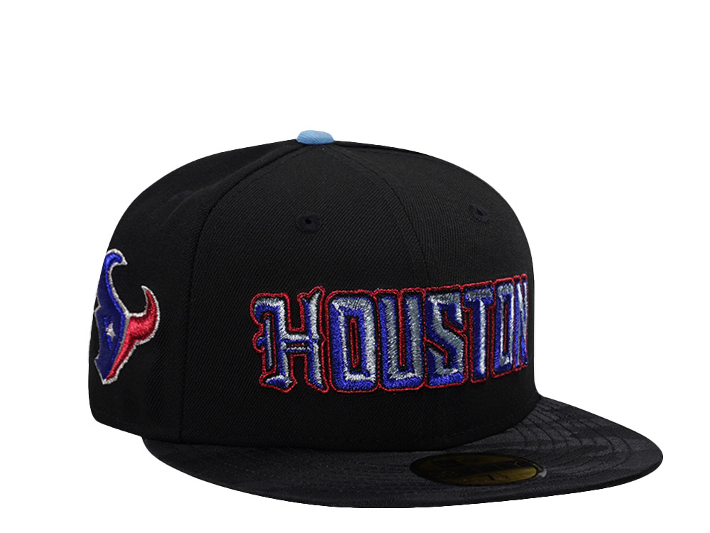 New Era Houston Texans Black Metallic Two Tone Edition 59Fifty Fitted Gorra