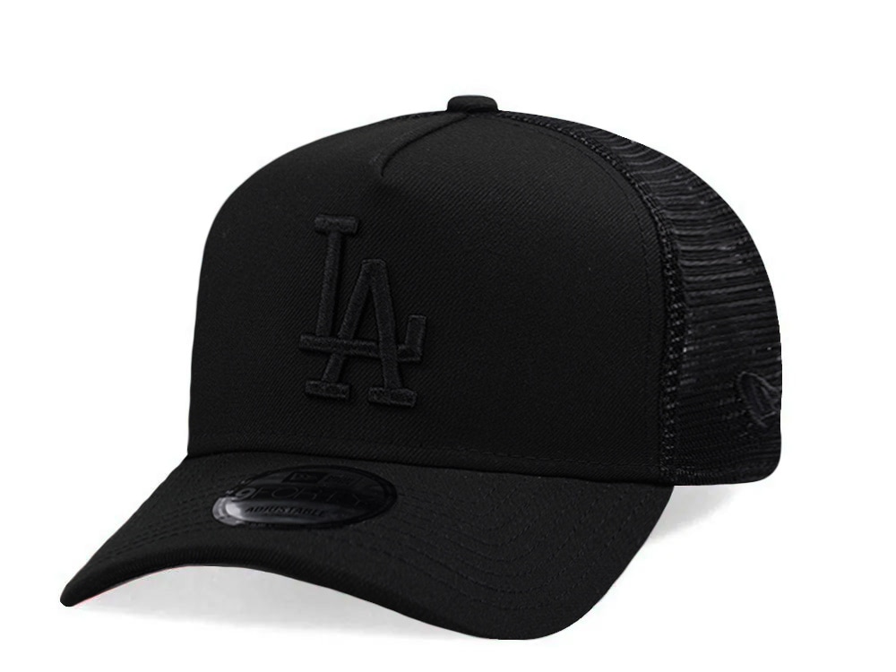 New Era Los Angeles Dodgers Black On Black Edition 9Forty A Frame Trucker Snapback Gorra