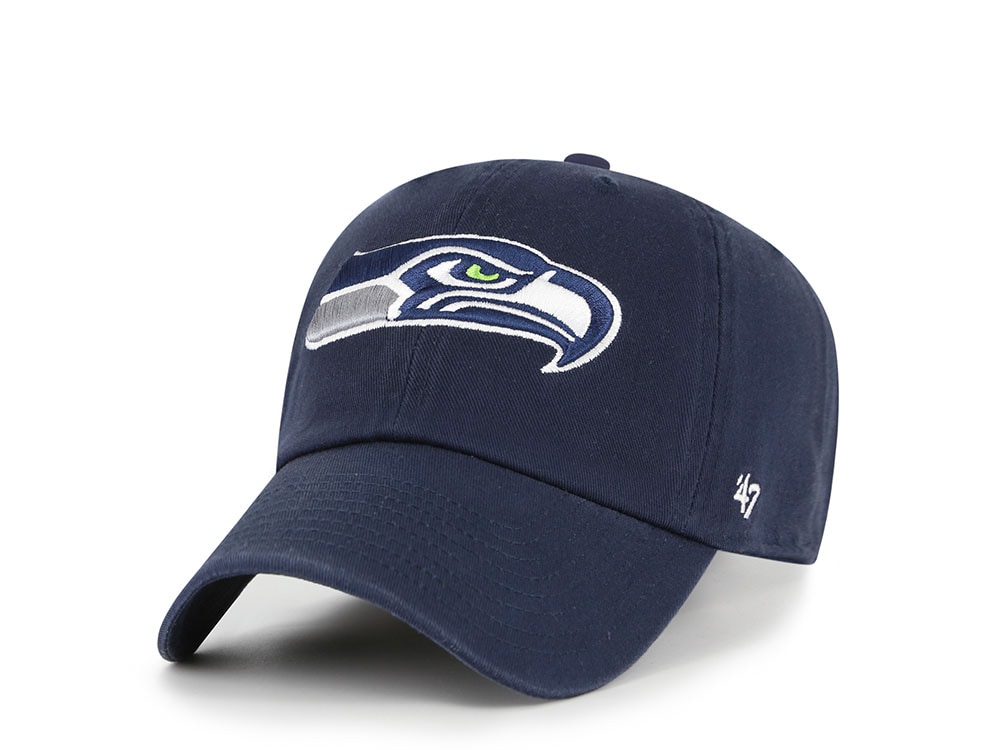 47Brand Seattle Seahawks Navy Classic Edition Clean Up Strapback Gorra