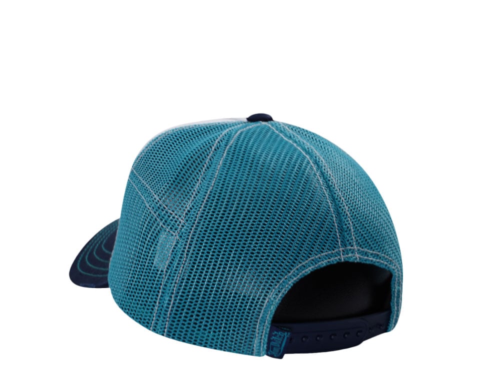 Von Dutch Oval Patch Beige Blue Trucker Snapback Gorra